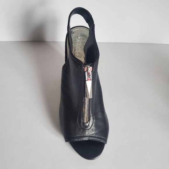 VINCE CAMUTO Women's Leather Transitional Shoes Block Heel Open Toe Slingback - Picture 7 of 13
